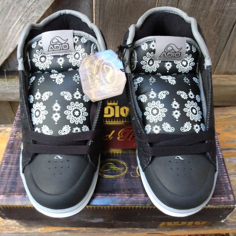 Adio Skate Jasper High Men Size 8 US Black/Bandana LP 9562 Sales Sample Denim
